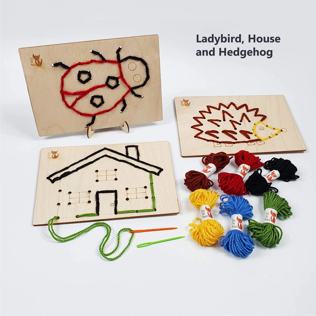 Wooden Sewing Kit with a Plastic Needle