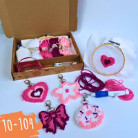 DIY Punch Needle Keychain Kit, Pink Paradise