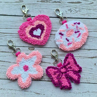 DIY Punch Needle Keychain Kit, Pink Paradise