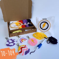 DIY Punch Needle Keychain Kit, Colorful Circles