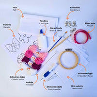 DIY Punch Needle Keychain Kit, Pink Paradise