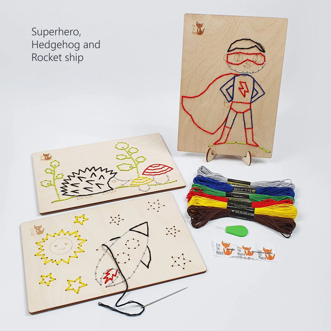Wooden Sewing Kit with a Metallic Needle