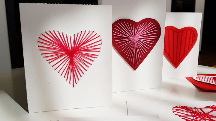 DIY embroidery greeting card with Heart