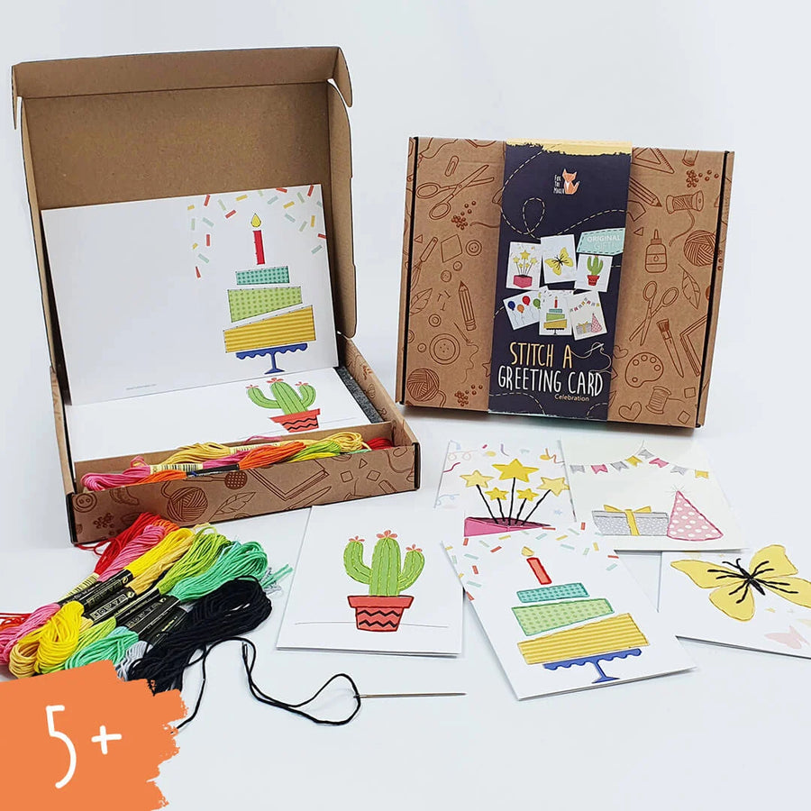 Stitch your own greeting card set CELEBRATION
