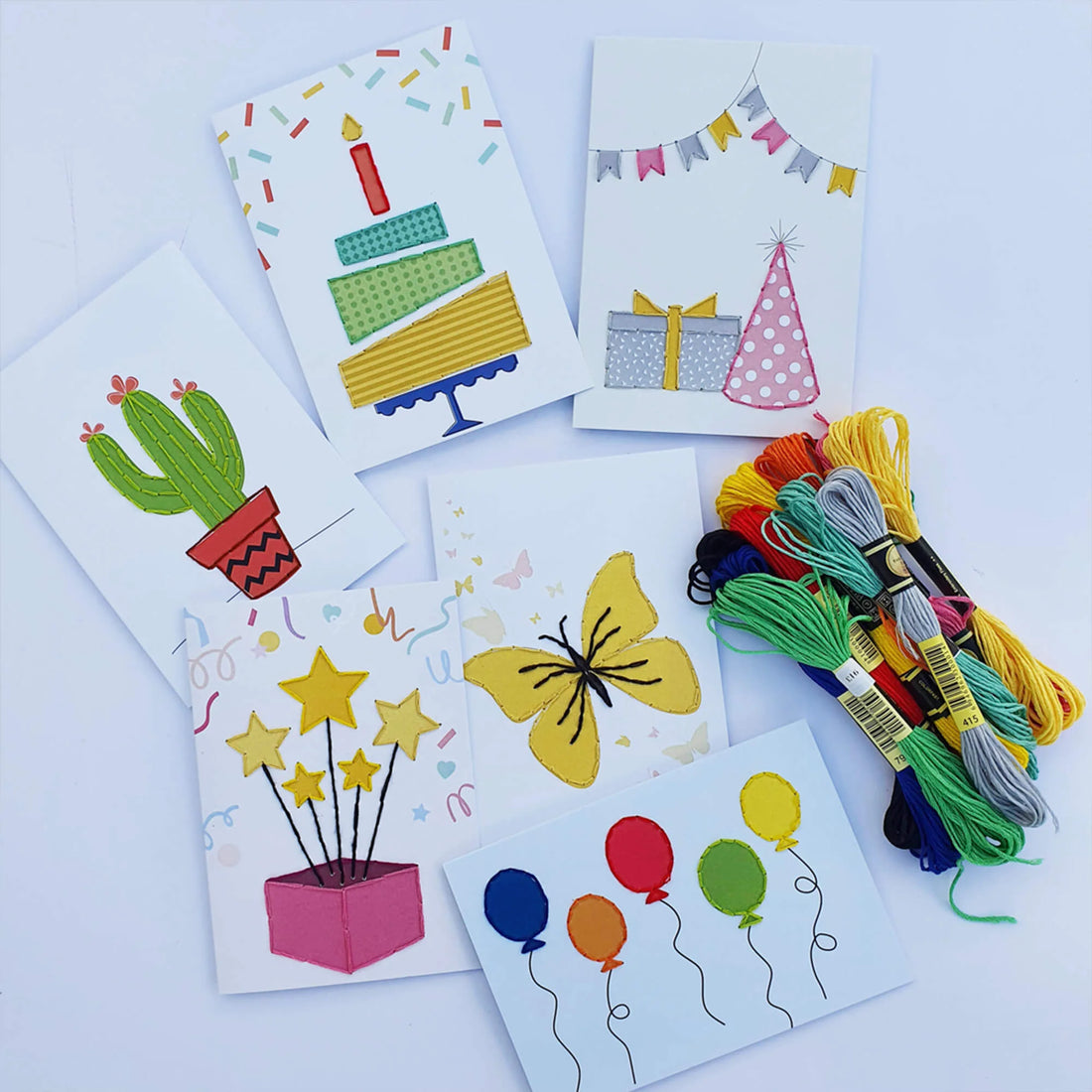 Stitch your own greeting card set CELEBRATION