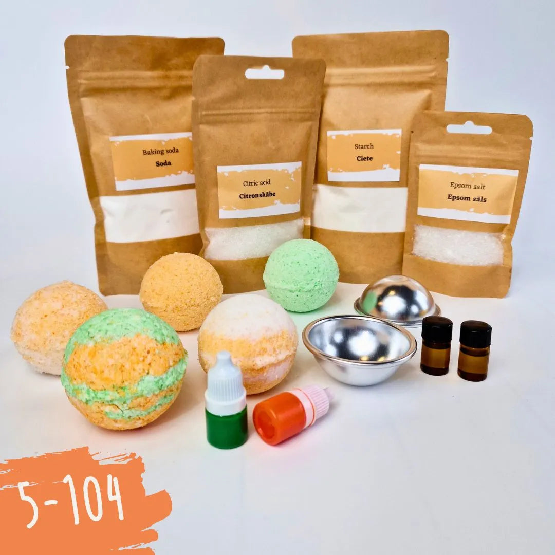 Bath bomb kit, orange and mint